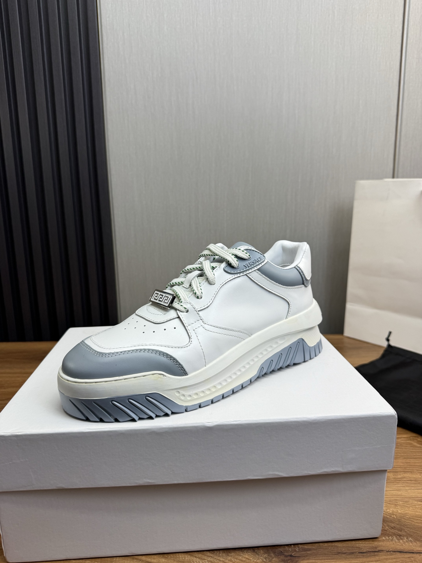 Versace Leather Casual Sneakers White/Grey