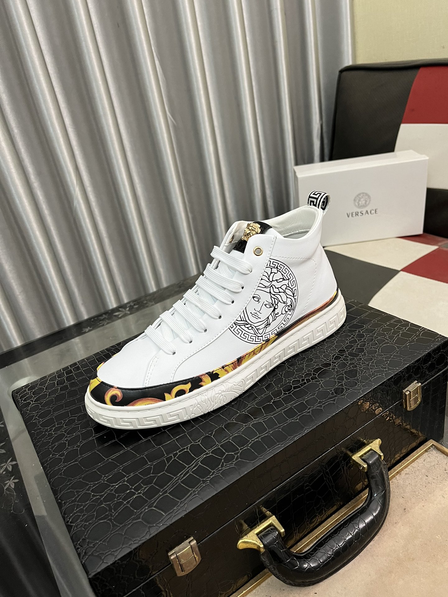 Versace Medusa High-Top Sneakers White