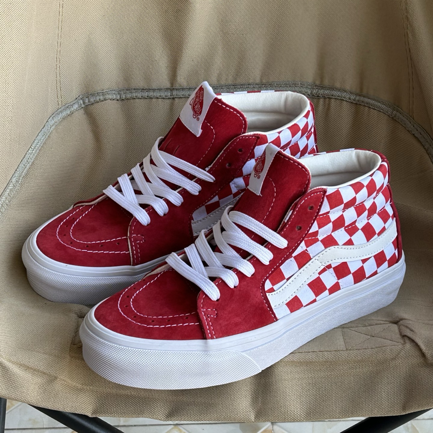 Vans Sk8-Mid Pro Skate Shoes Red/White