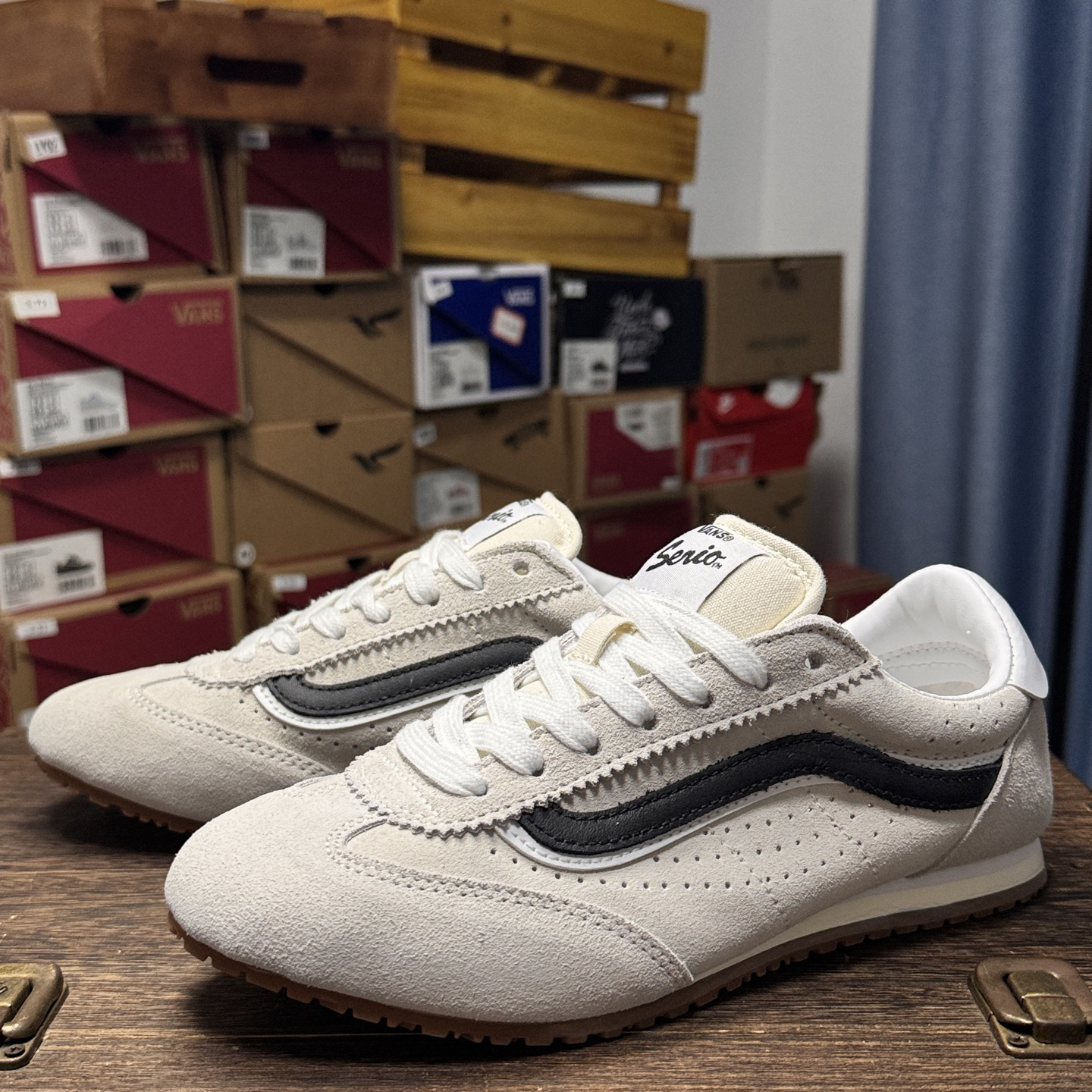 Vans Super LowPro Retro Slim Sole Sneakers Beige/Black