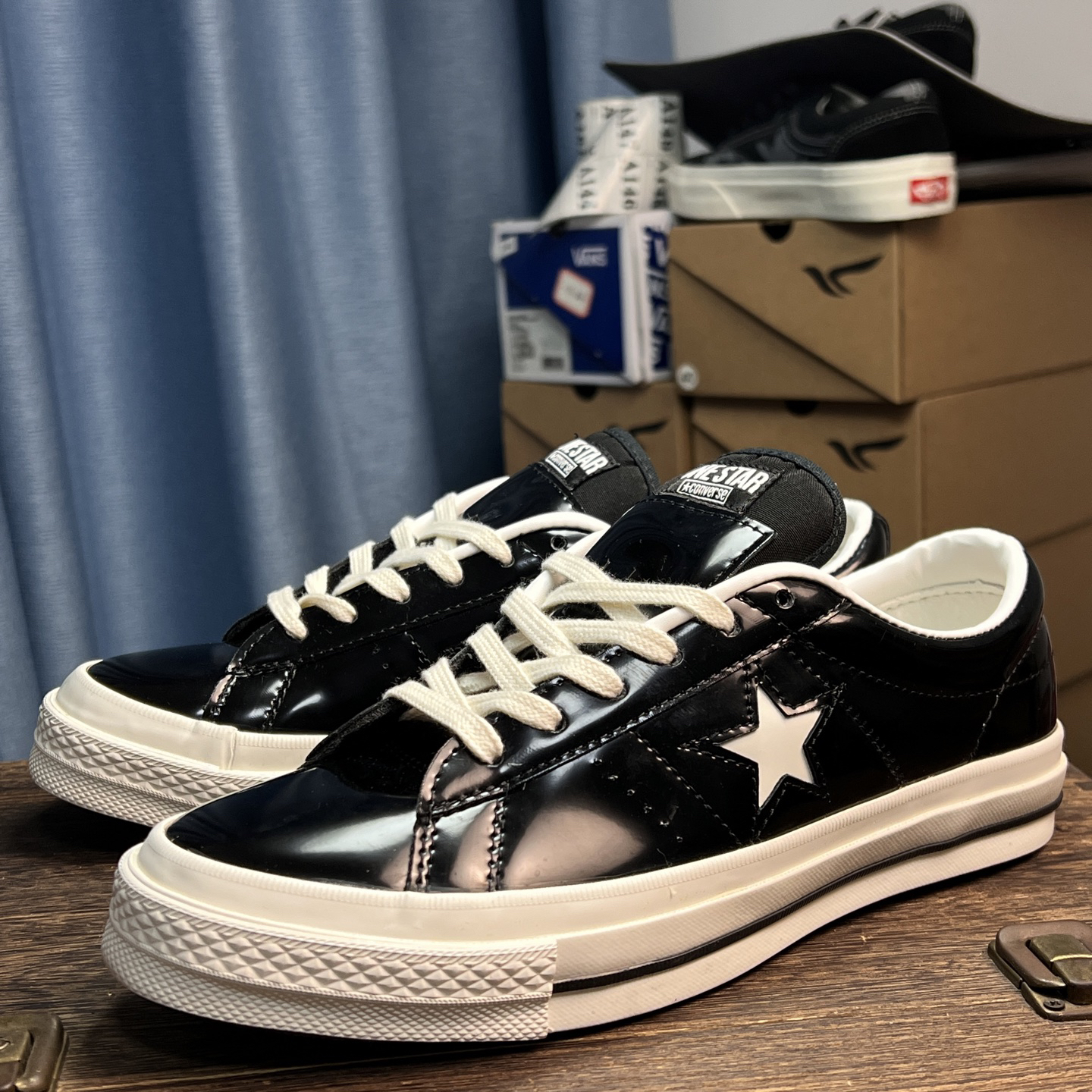 Converse One Star Patent Leather Low Sneakers Black/White