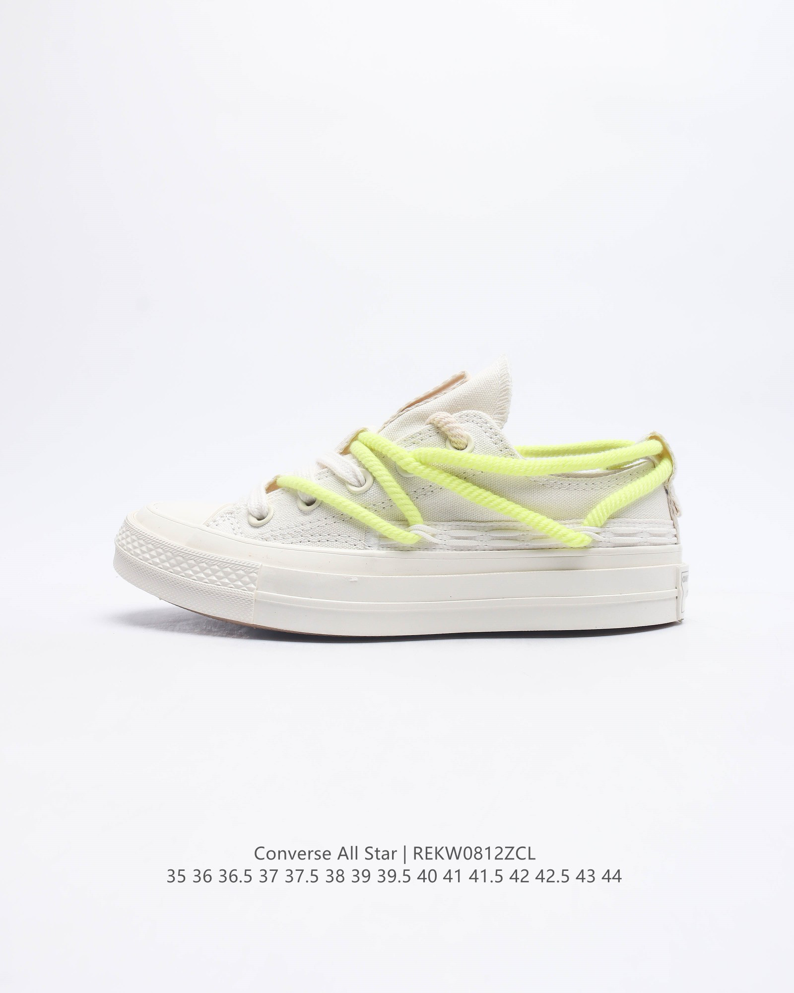Converse Run Star Canvas Sneakers Off-White/Neon Yellow