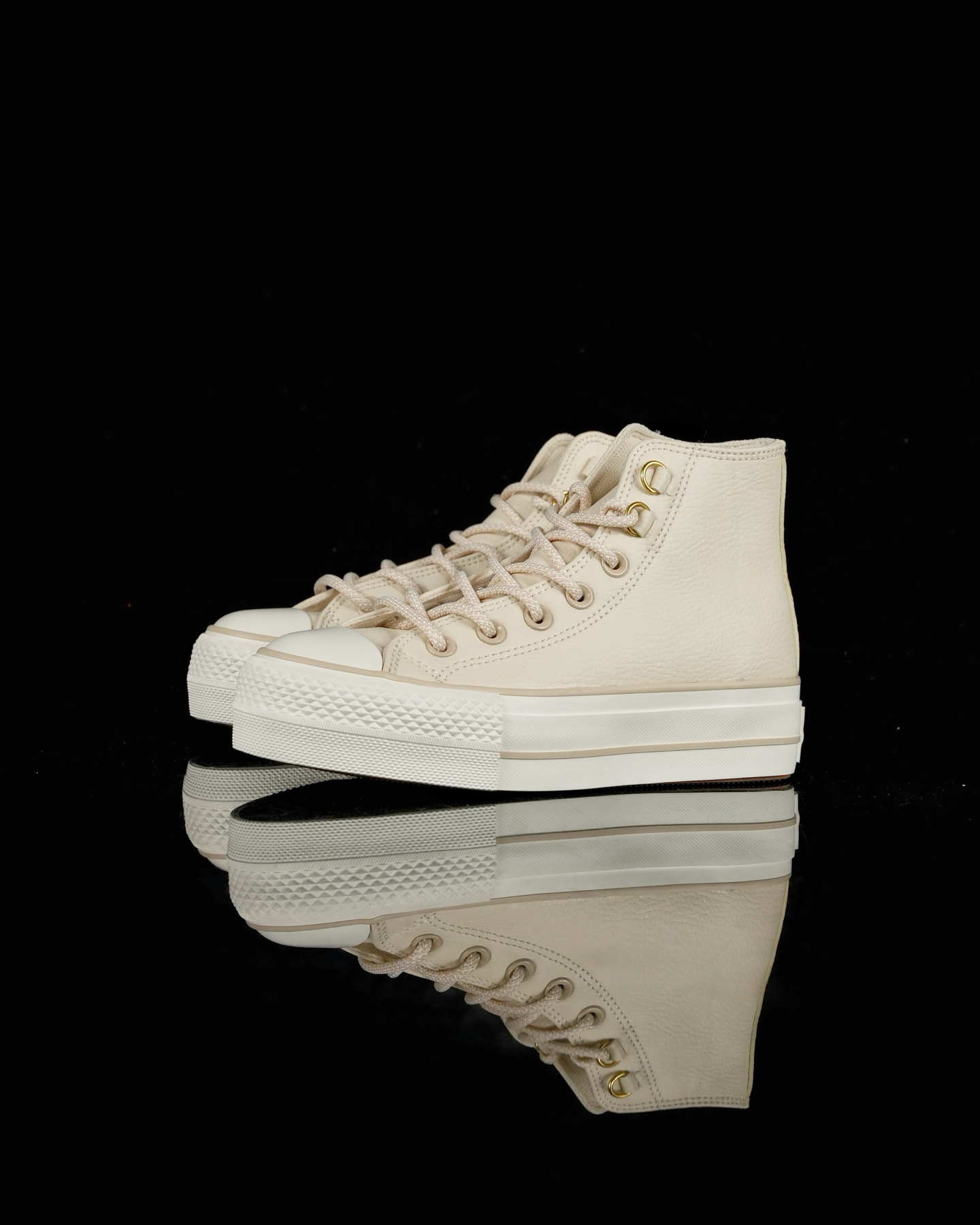 Converse All Star Lift Leather High Tops Cream