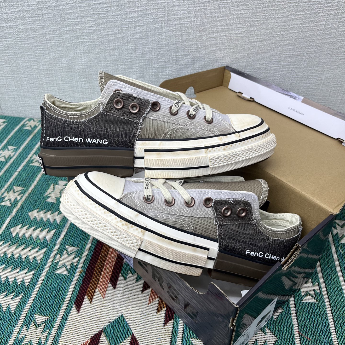 Converse x Feng Chen Wang Deconstructed Canvas Sneakers Brown