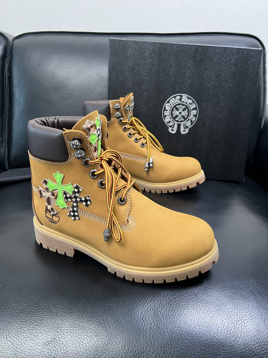 Chrome Heart x Timberland Lace-Up Boots Wheat