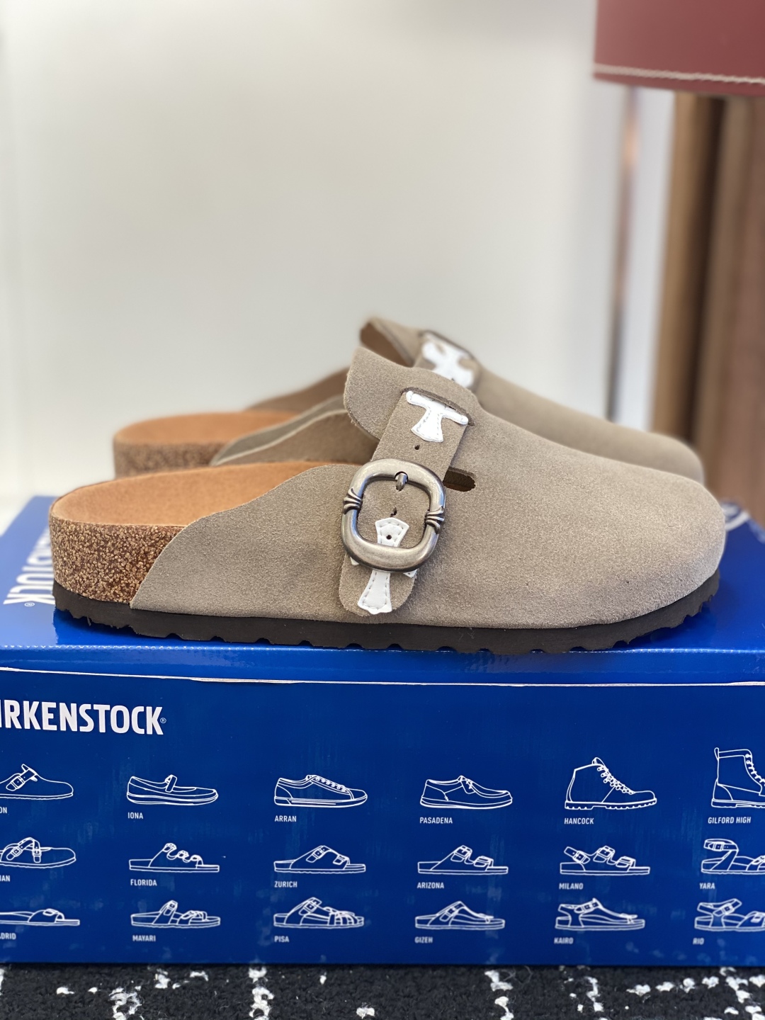 Birkenstock Suede Clog Mule Taupe