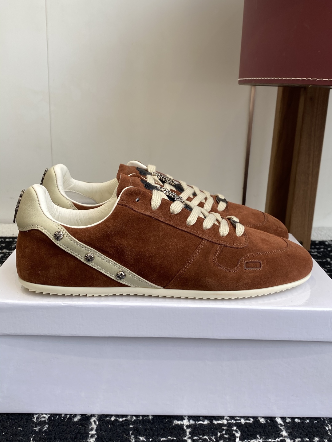 Rick Owens Suede Low-Top Trainer Brown