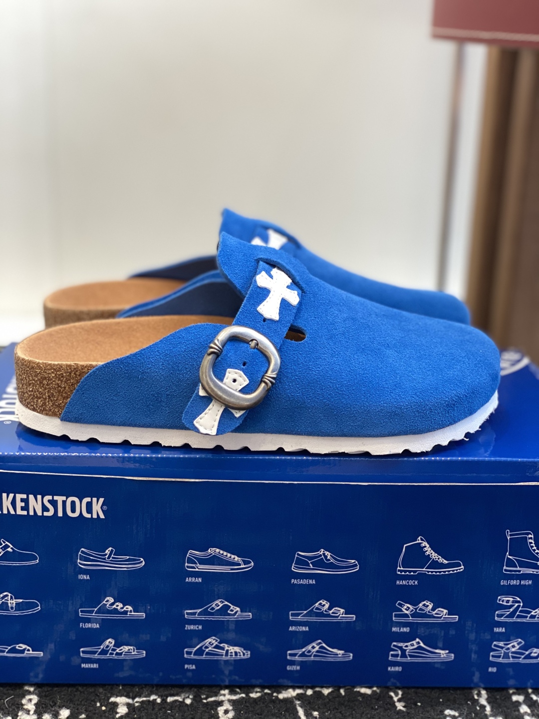 Birkenstock Suede Clogs Blue
