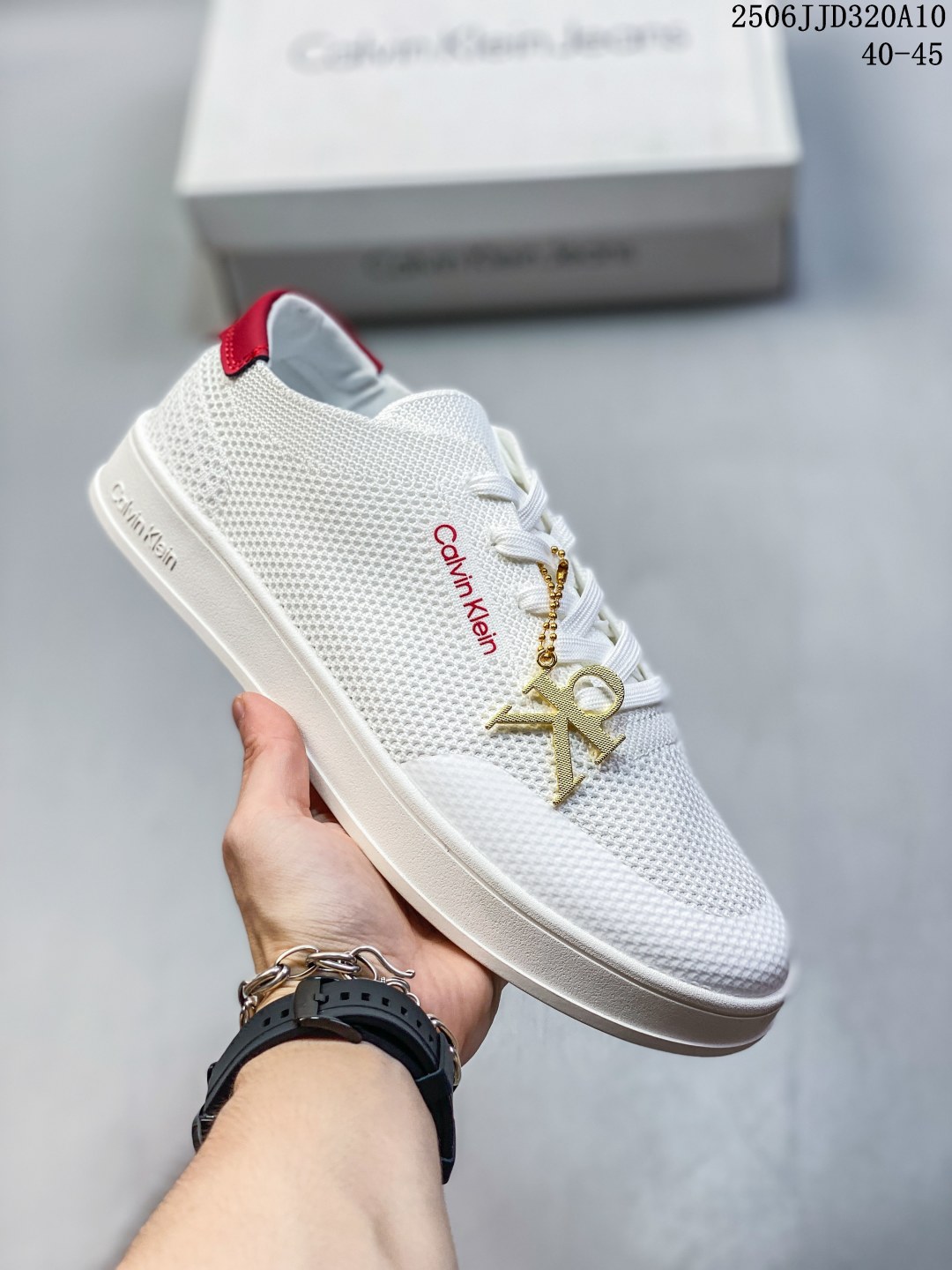 Calvin Klein Mesh Low-Top Sneakers White/Red