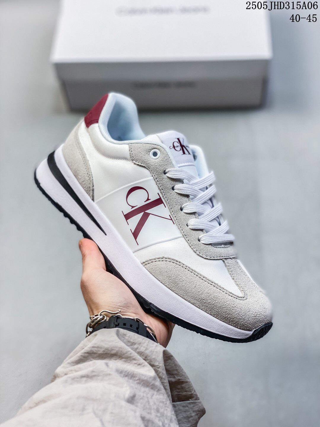 Calvin Klein Retro Runner Sneakers White/Grey/Burgundy
