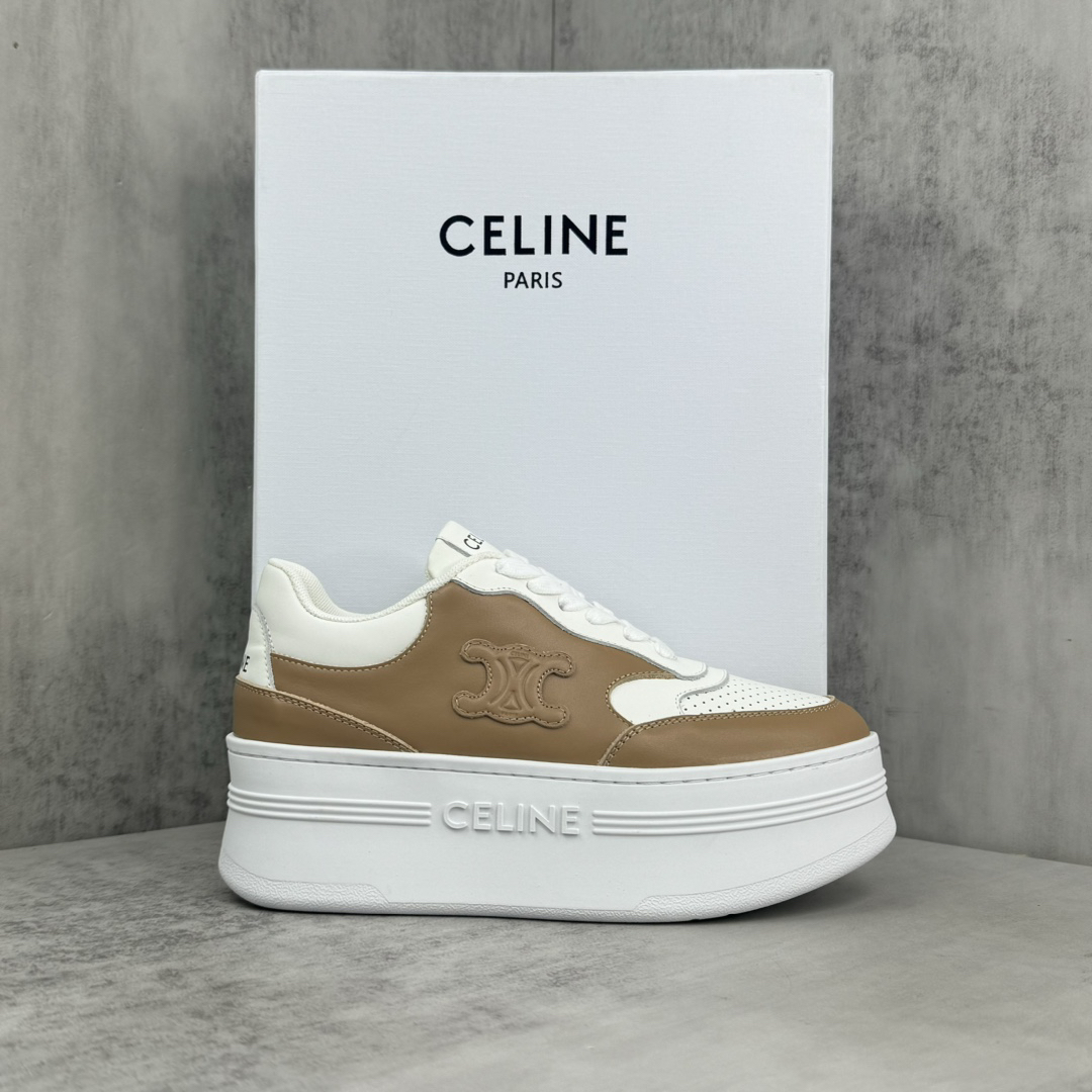 Celine Platform Sneakers White/Tan