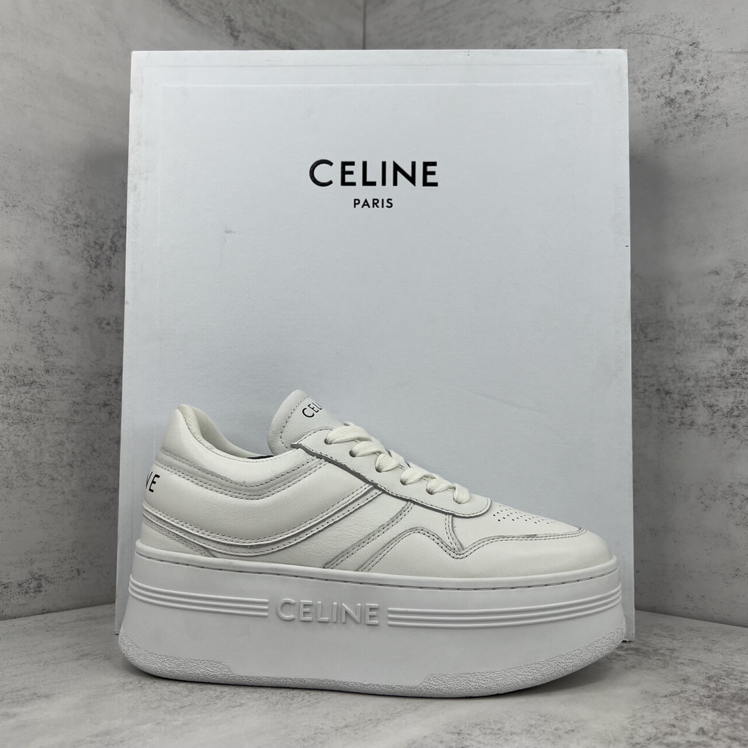 Celine Triomphe Platform Sneaker White