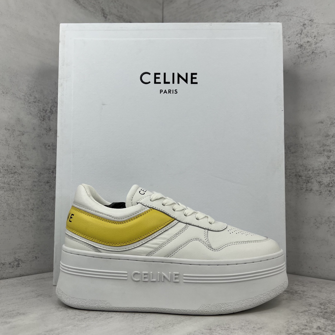 Celine Platform Sneakers White Yellow