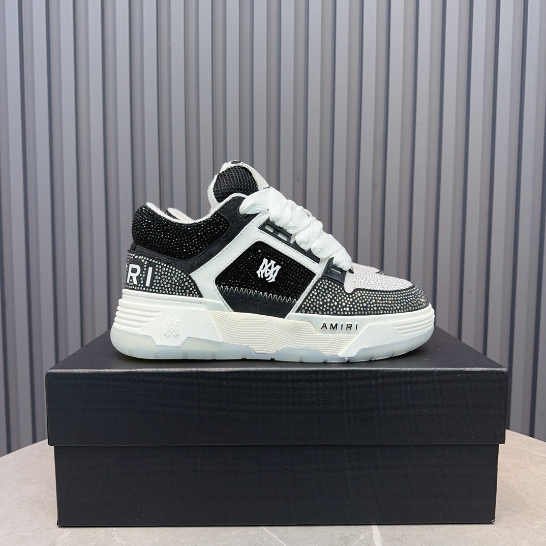 AMIRI Crystal Low-Top Sneakers Black/White