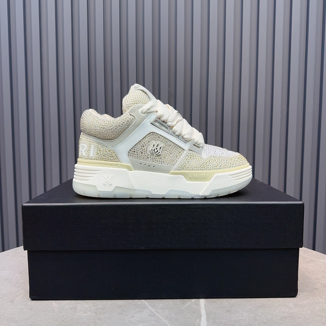 Amiri Crystal Low Sneakers White