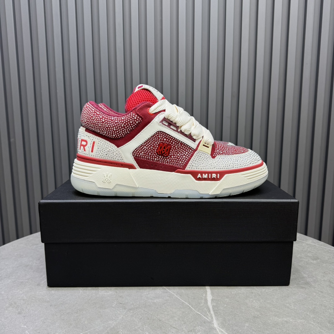 AMIRI Crystal Low-Top Sneakers Red/White