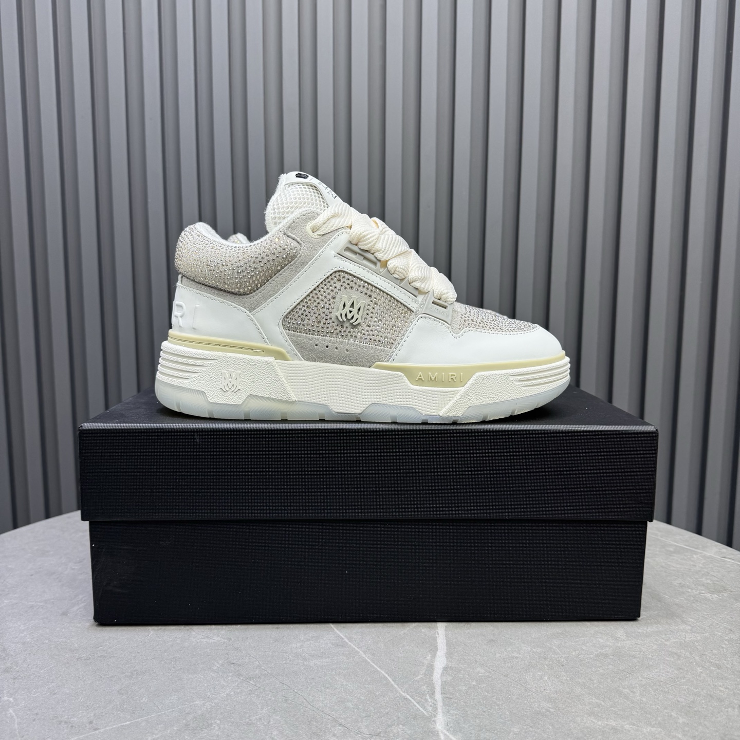 Amiri Crystal Low-Top Sneakers White