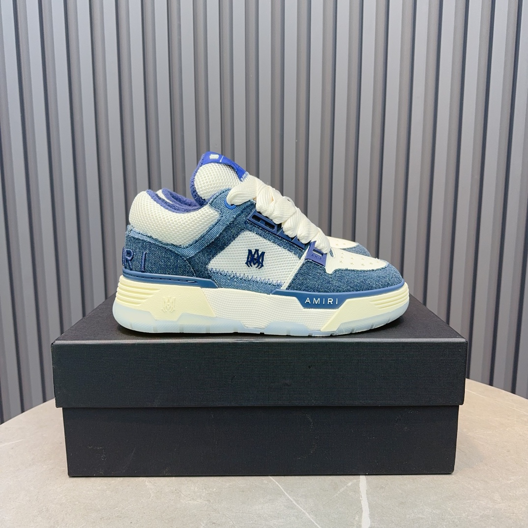 AMIRI Denim Low-Top Sneakers Blue/White
