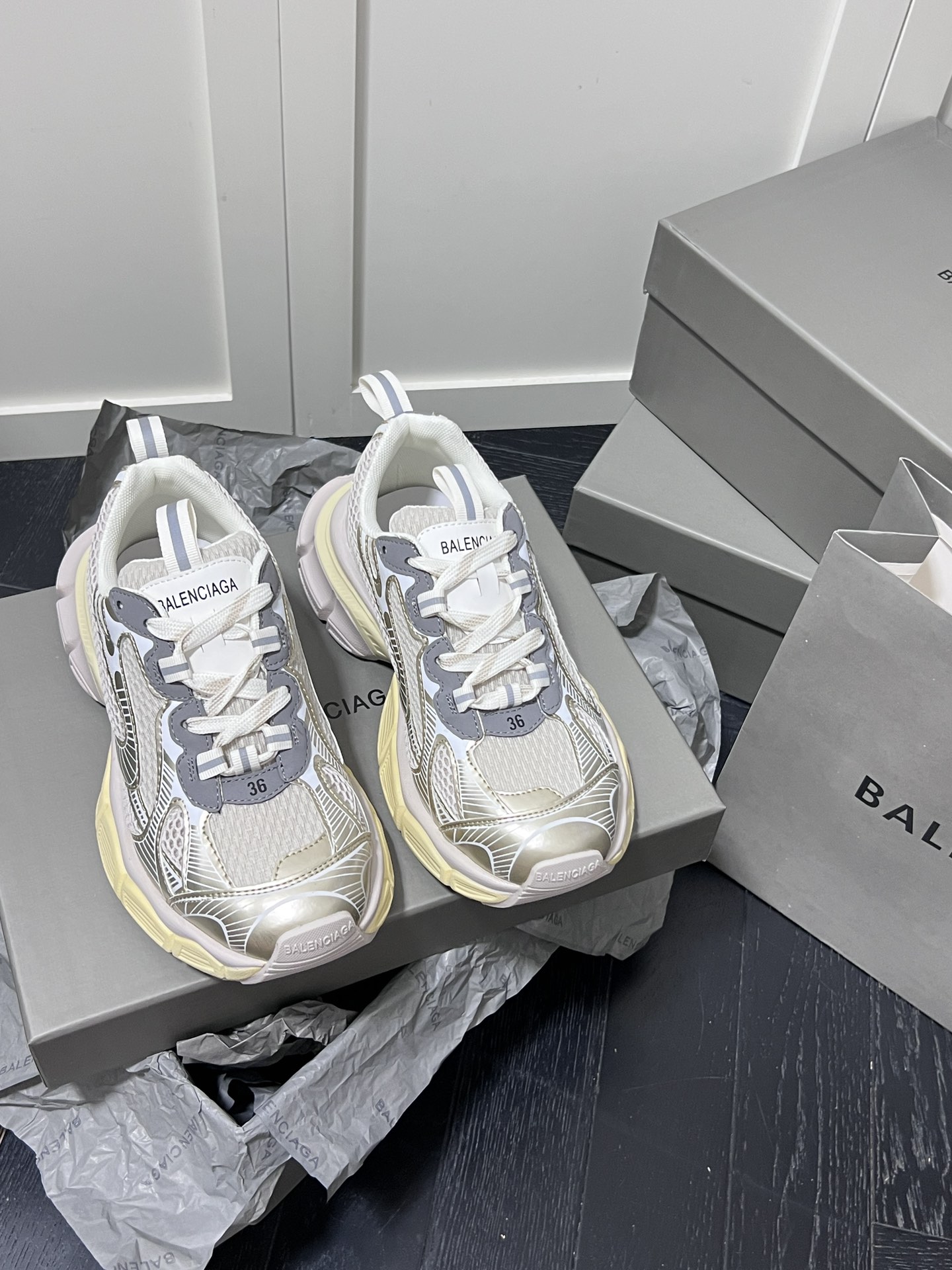 Balenciaga Track Dad Sneakers Beige