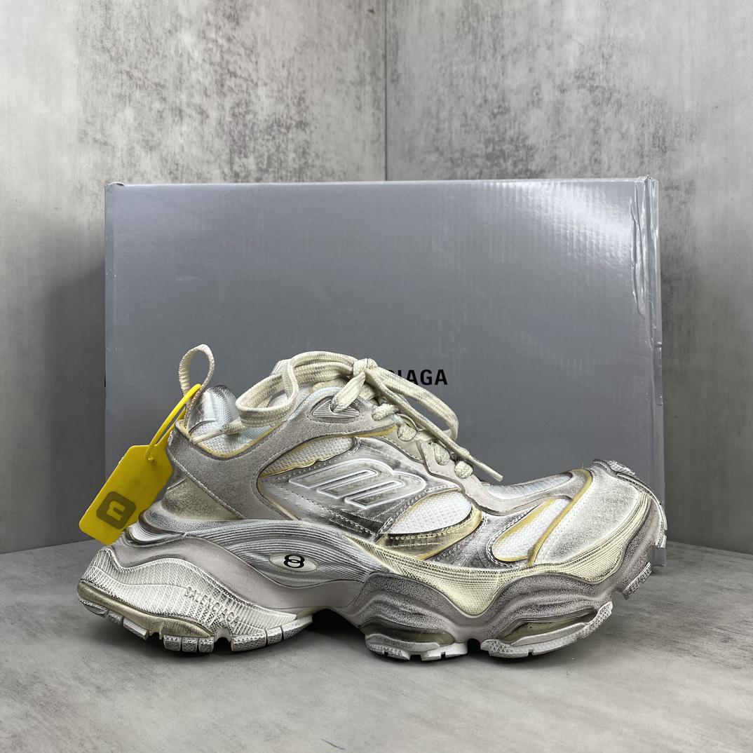 Balenciaga Cargo Sneaker White Yellow Silver