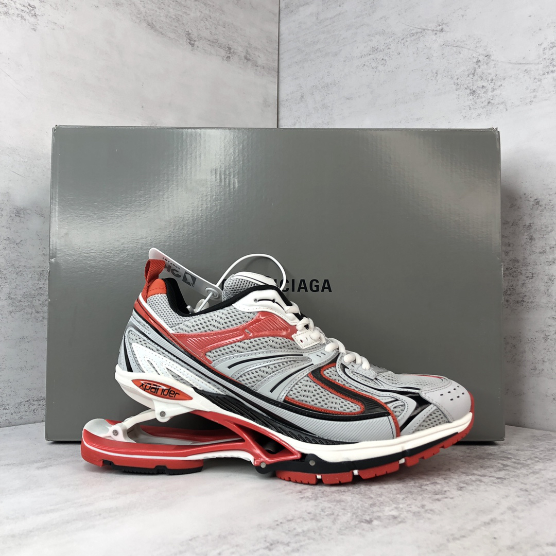 Balenciaga X-Pander Runner Sneakers Gray Red
