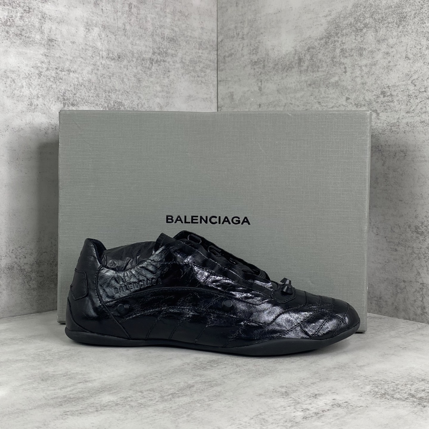 Balenciaga Punk Lace-Up Shoes Black