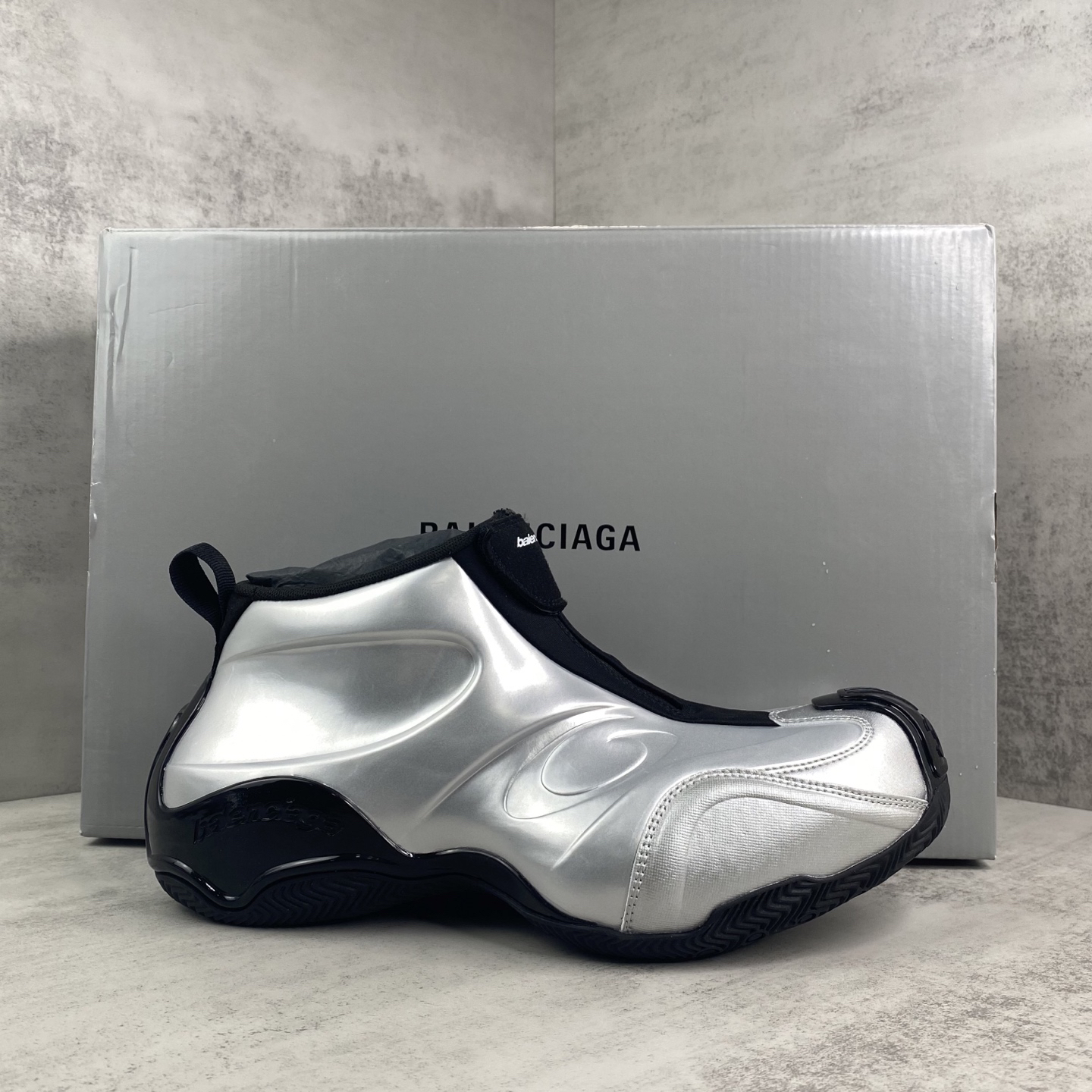 Balenciaga Zip Basketball Shoes Silver