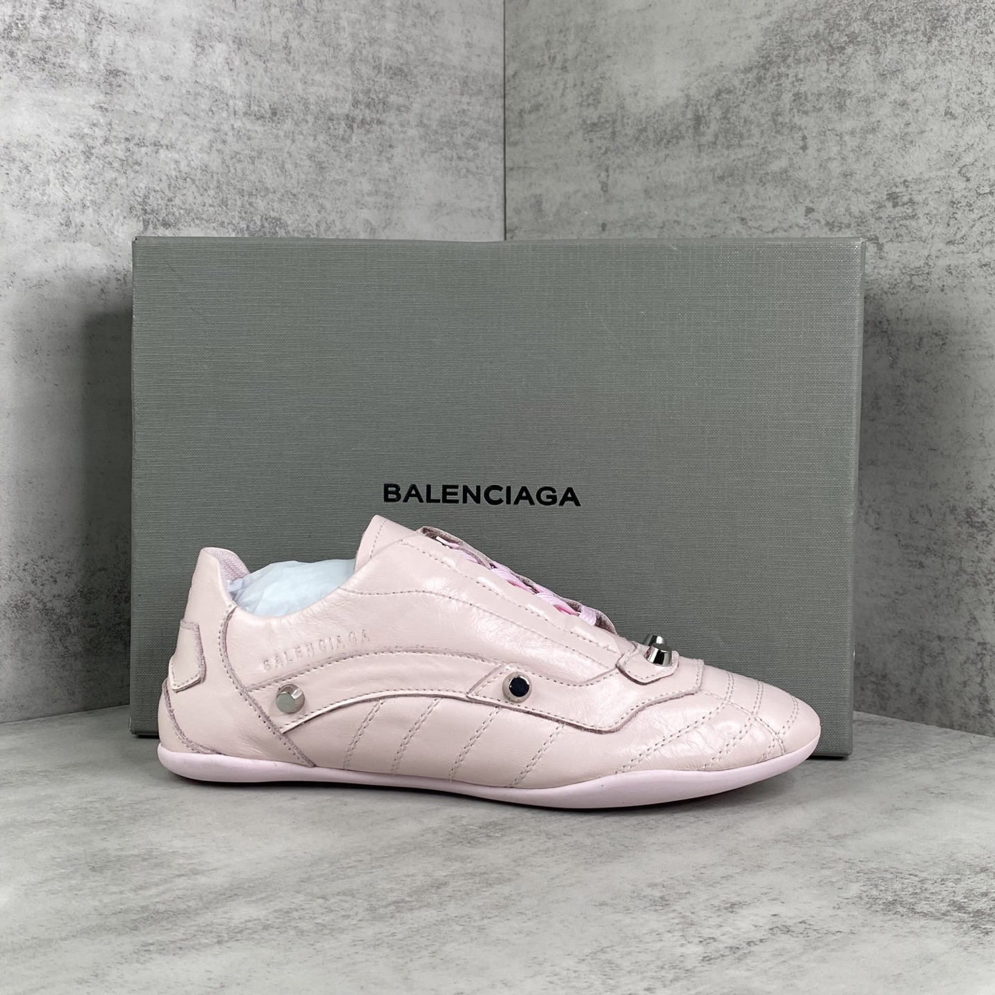 Balenciaga Punk Lace-Up Shoes Pink