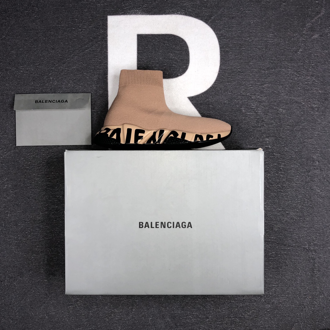 Balenciaga Speed Sock Sneakers Beige