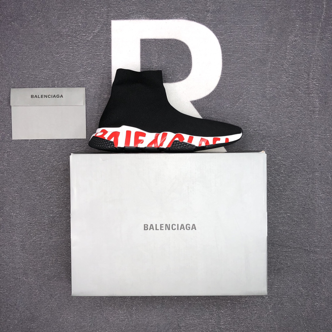 Balenciaga Speed Sock Sneakers Black/Red/White