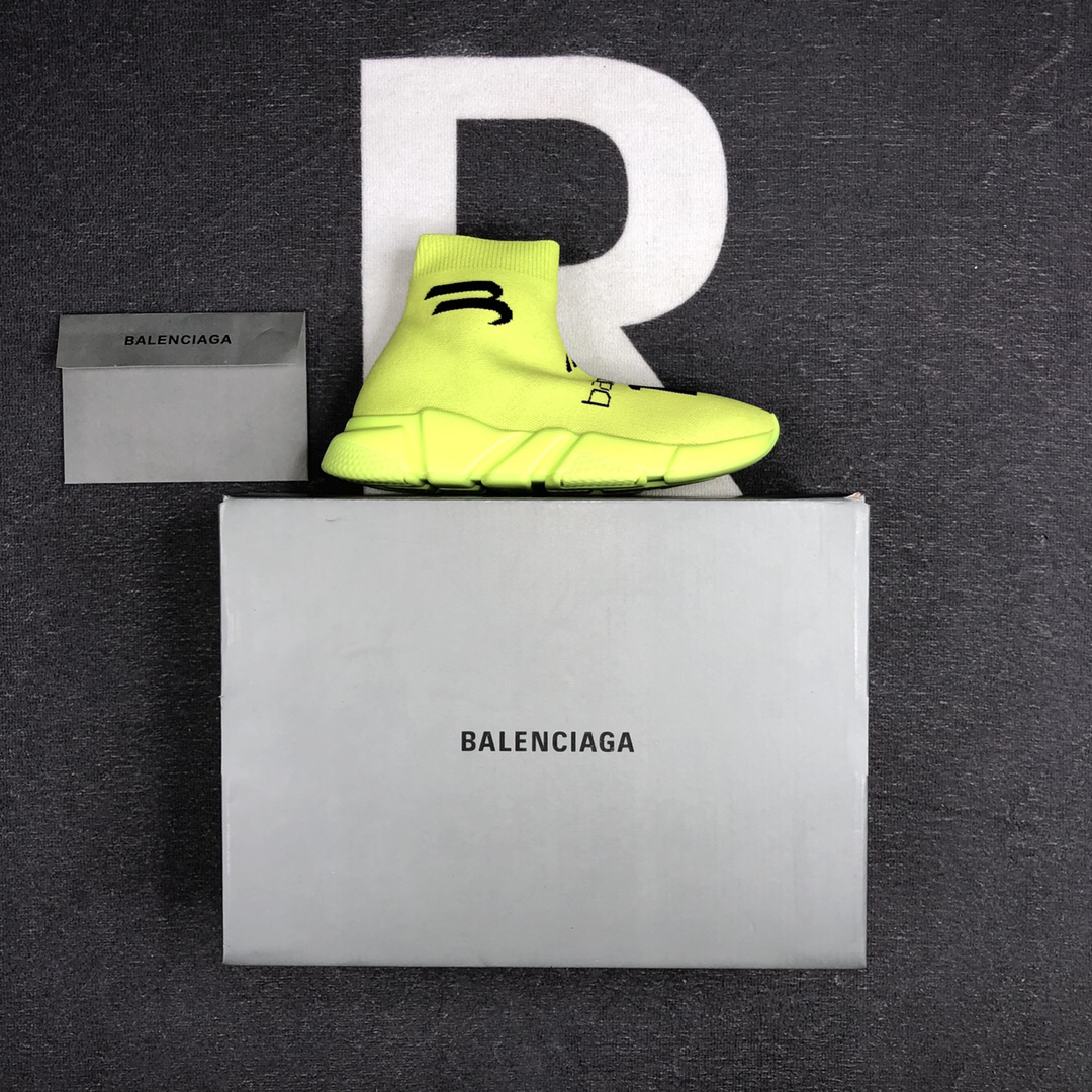 Balenciaga Speed Sock Sneakers Neon Yellow