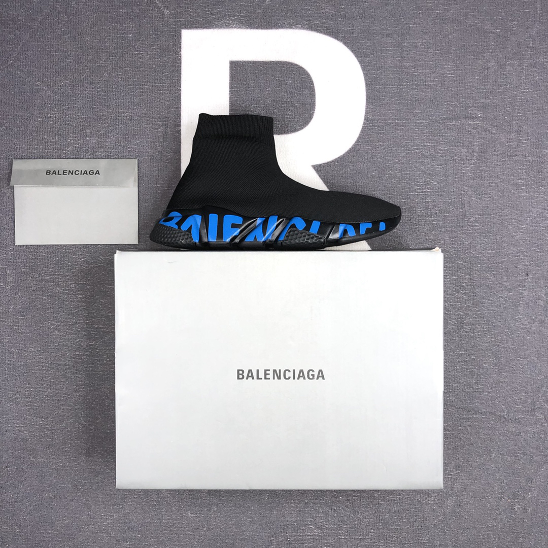 Balenciaga Speed Sock Sneakers Black/Blue