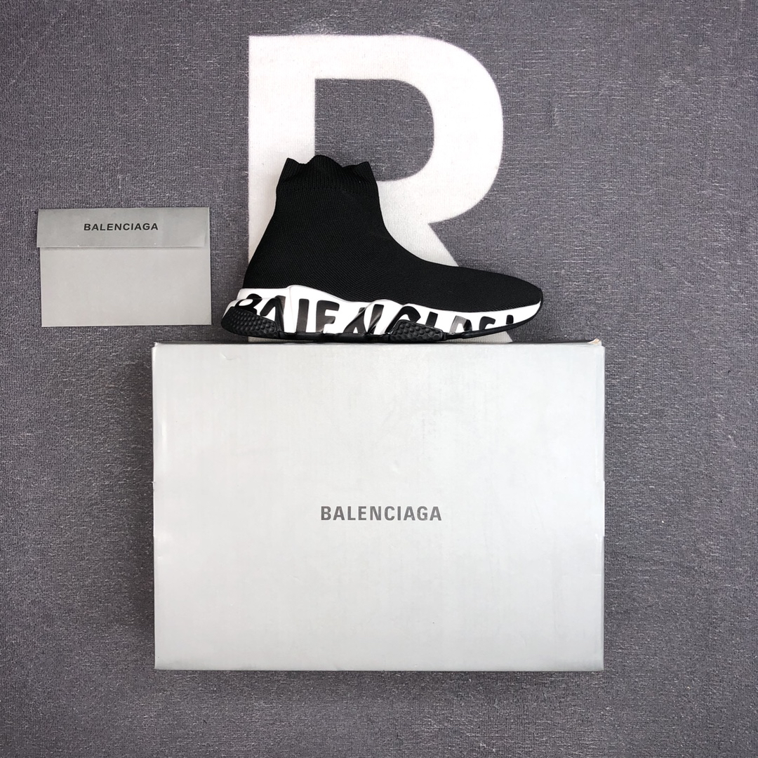 Balenciaga Speed Sock Sneakers Black/White