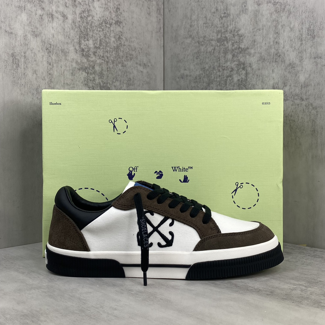 Off-White Low Vulcanized Canvas Sneakers White/Brown/Black