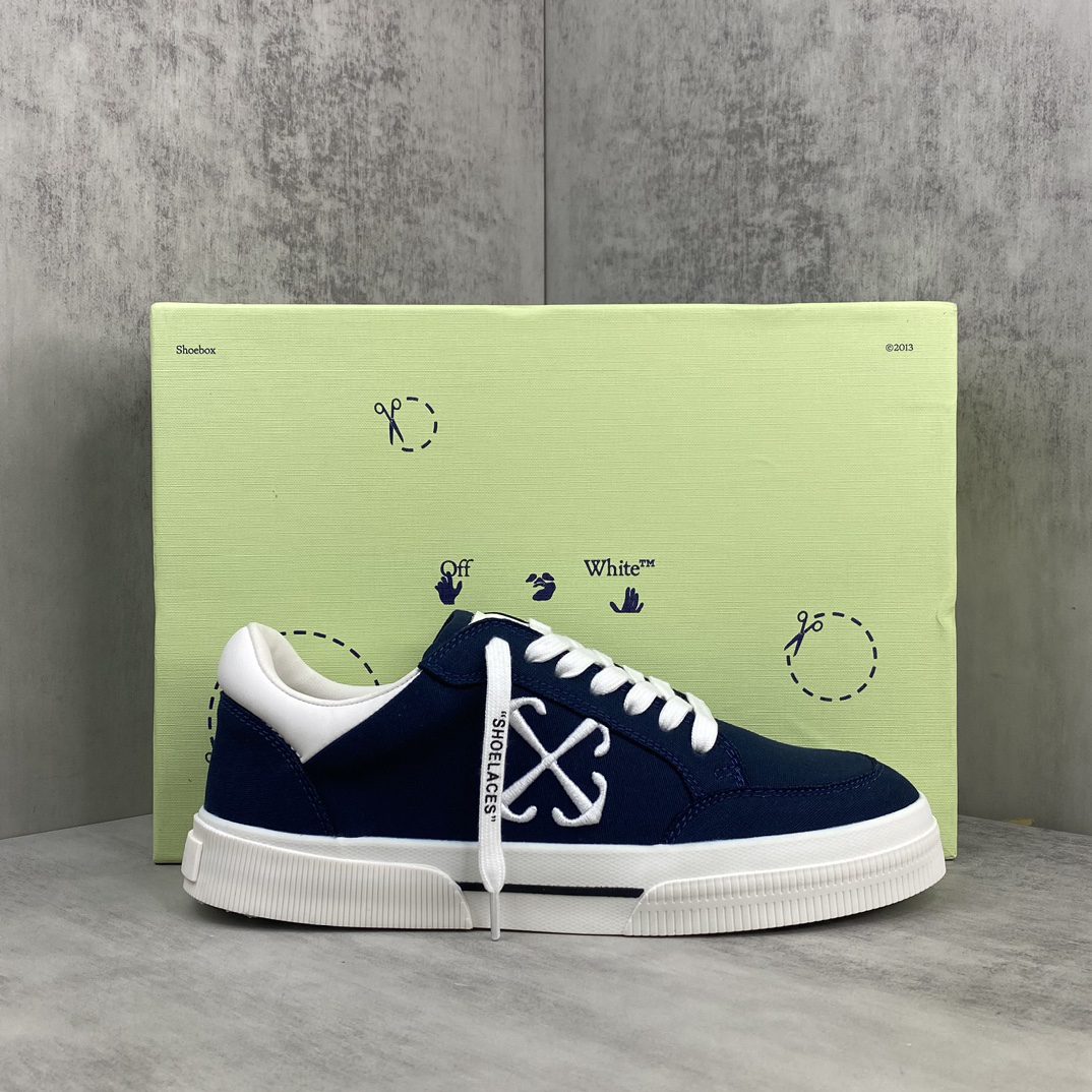 Off-White Low Vulcanized Canvas Sneakers Navy