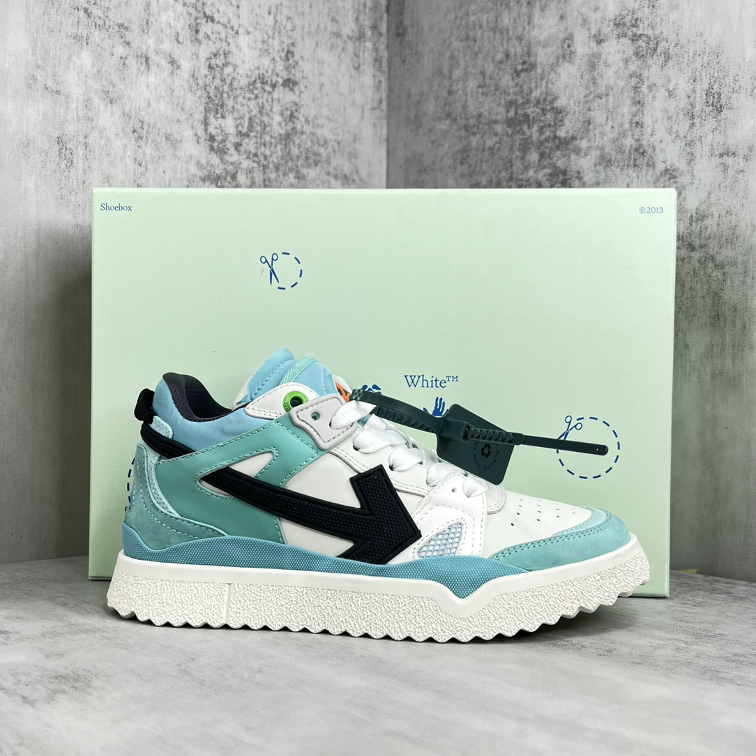 Off-White Low-Top Sneakers Teal/White