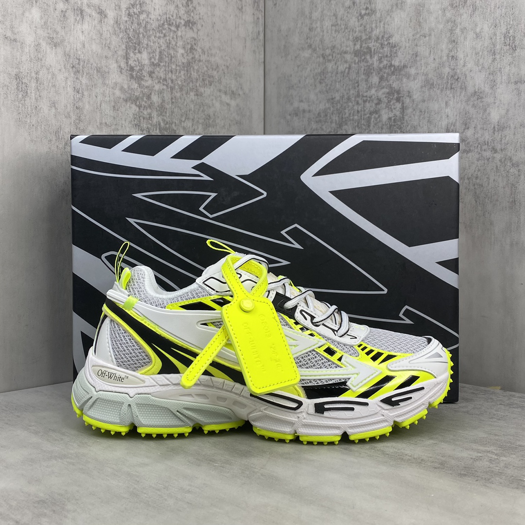 Off-White OOO Runner Sneakers Neon Yellow
