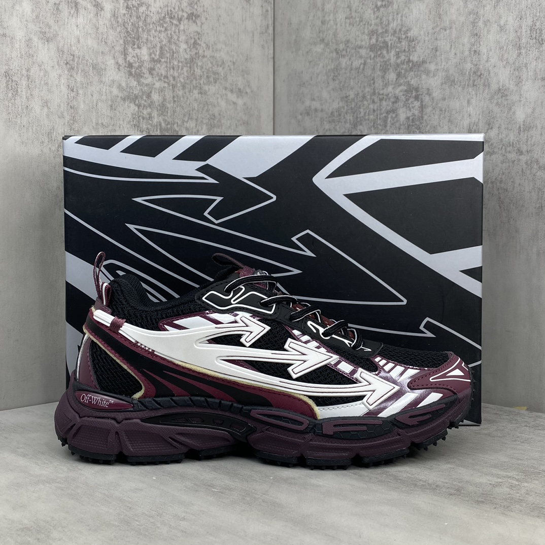 Off-White CO-V Runner Sneakers Burgundy