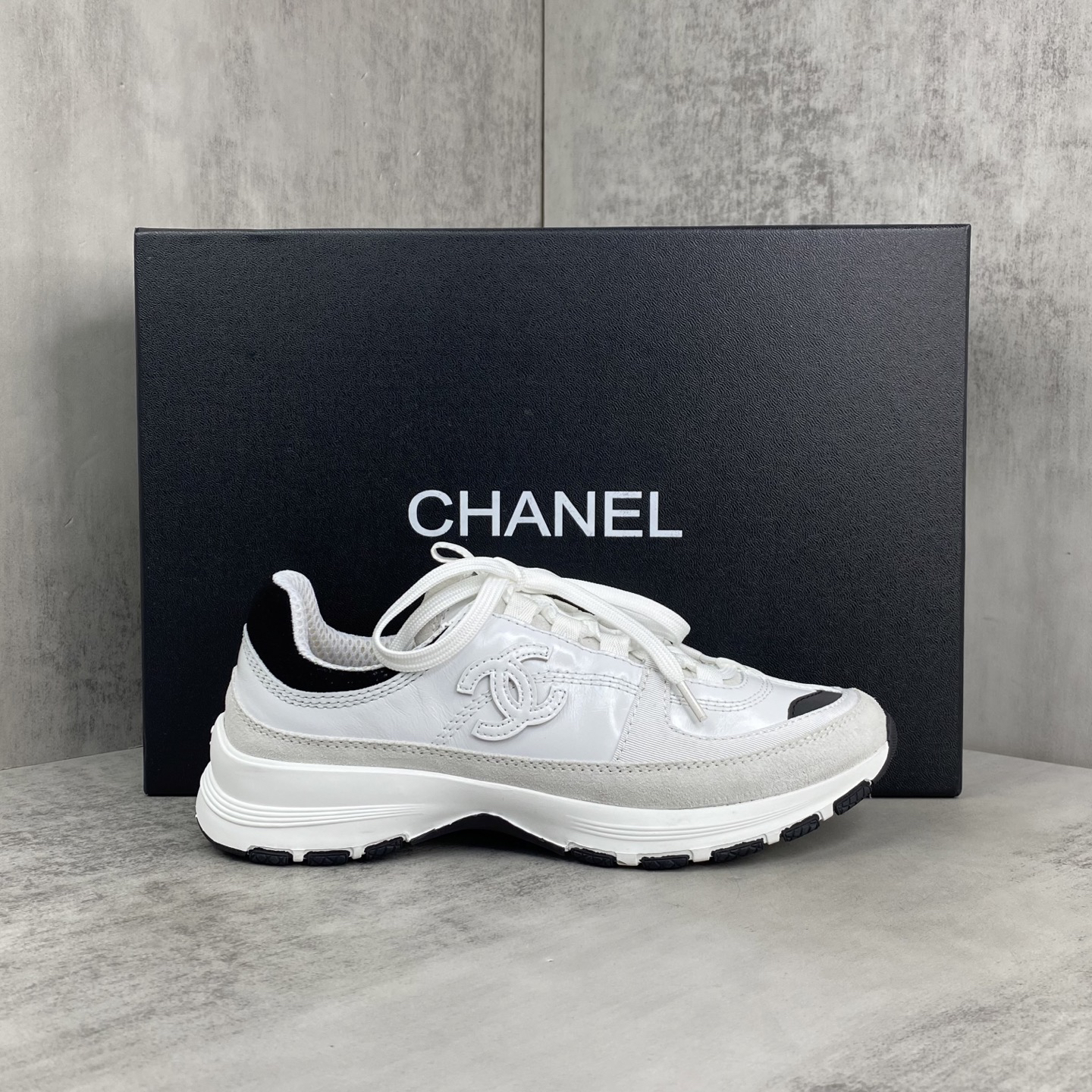 Chanel Chunky Trainer Sneakers White/Black