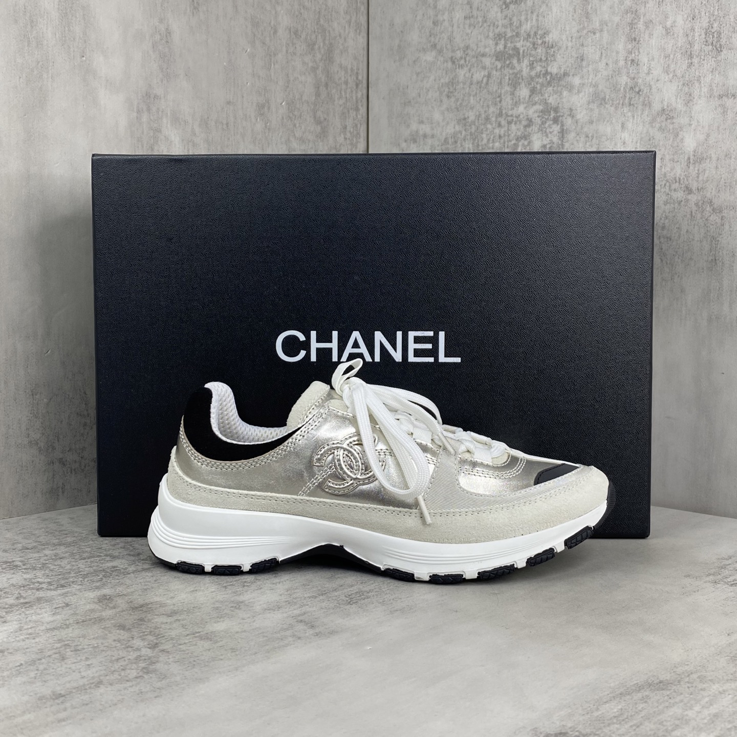 Chanel Casual Sport Sneakers Silver
