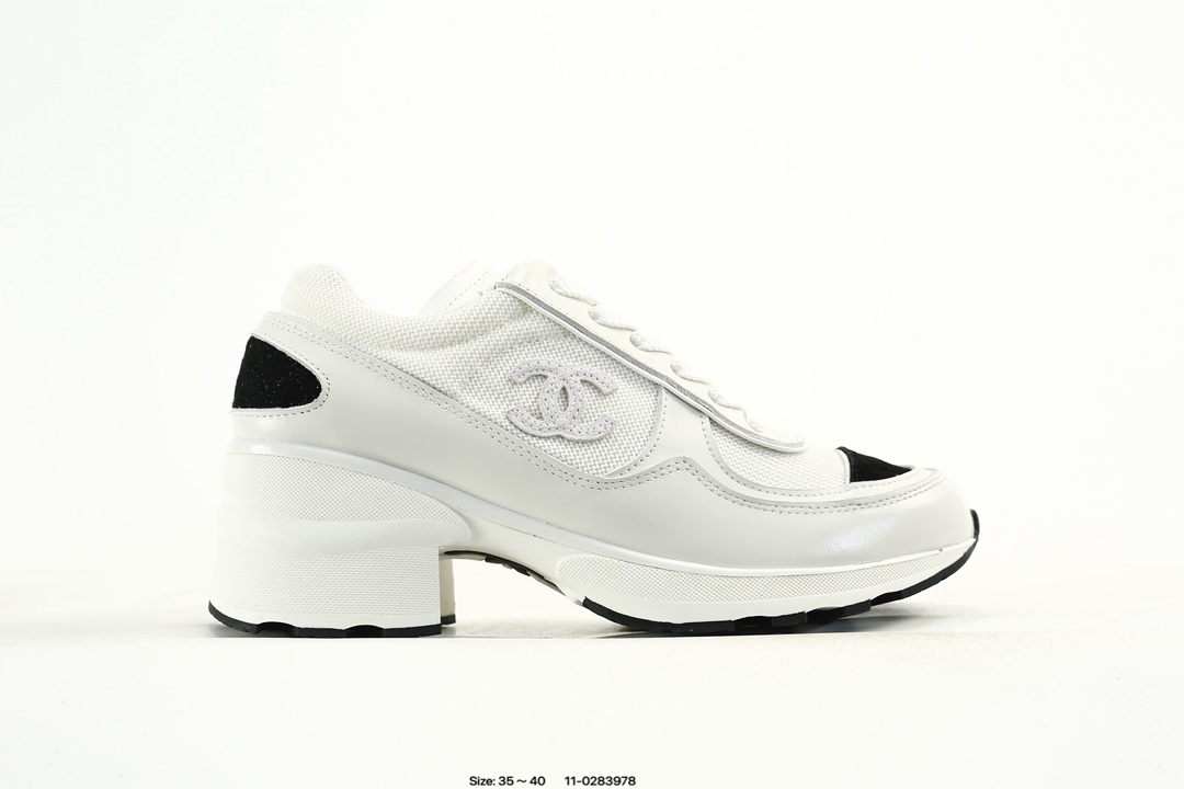 Chanel Calfskin Low-Top Sneakers White/Black
