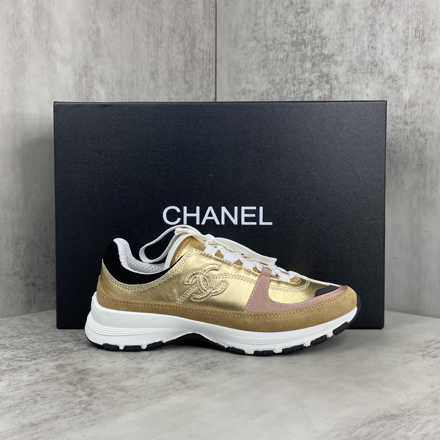 Chanel CC Runner Sneakers Gold