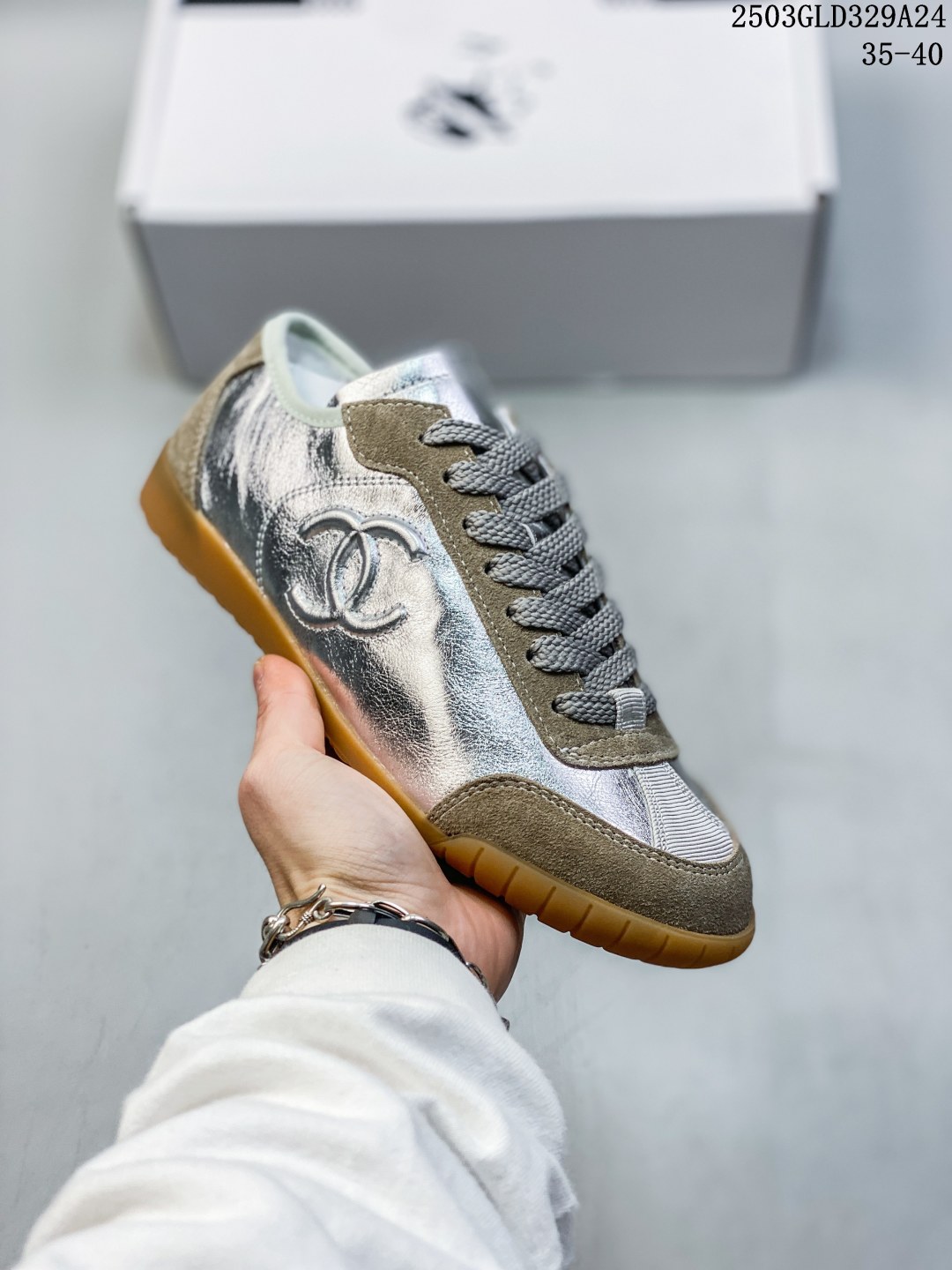 Chanel 24SS Trainer Sneakers Silver