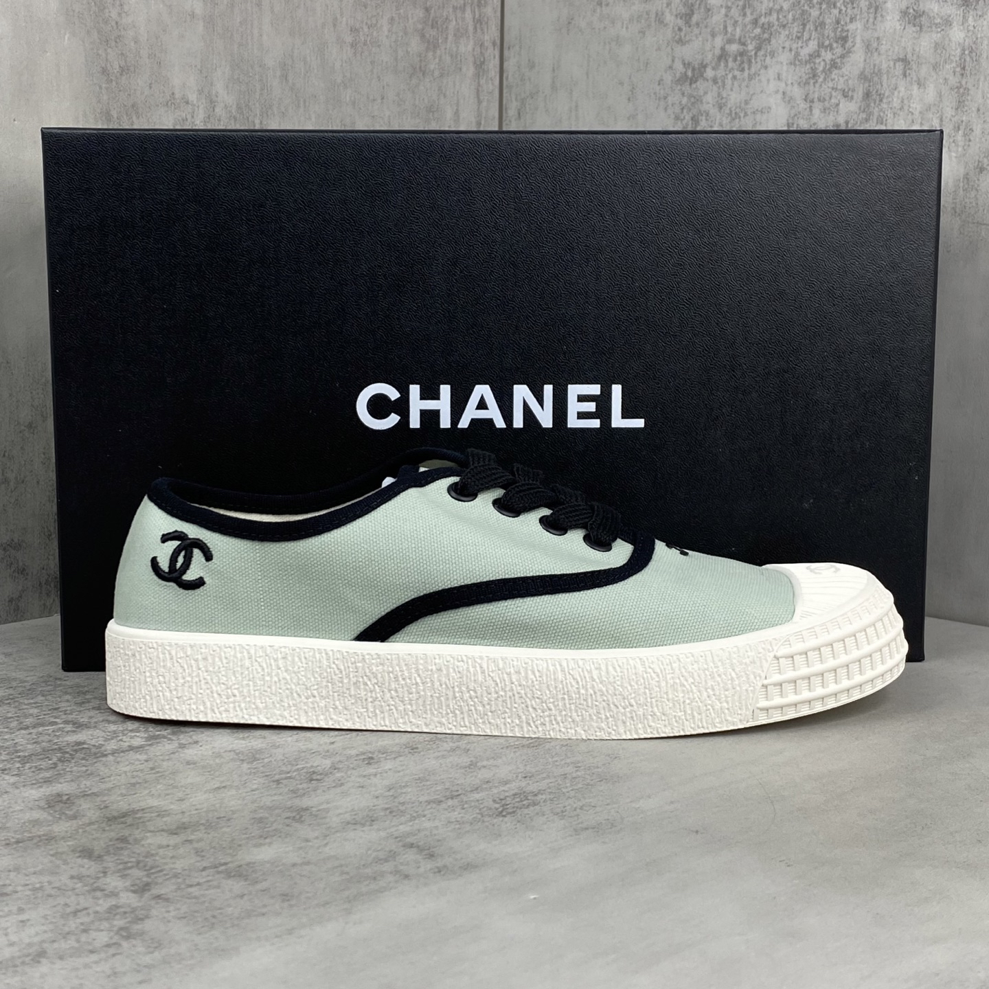 Chanel Vintage Canvas Sneaker Mint Green