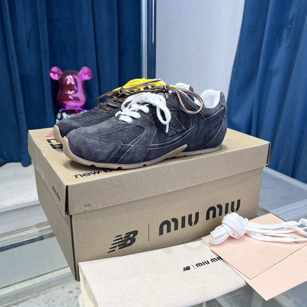 Miu Miu x New Balance 530 Sneakers Dark Gray