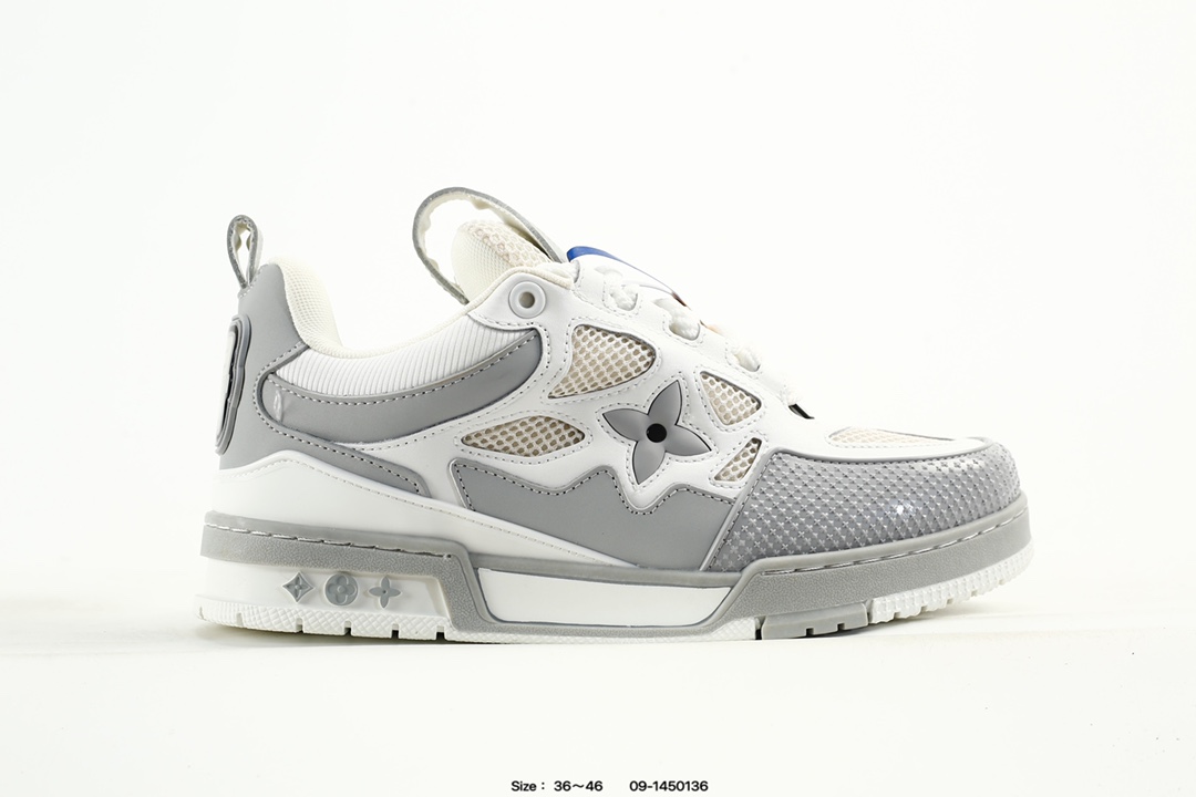 Louis Vuitton Trainer Low Sneaker White Grey