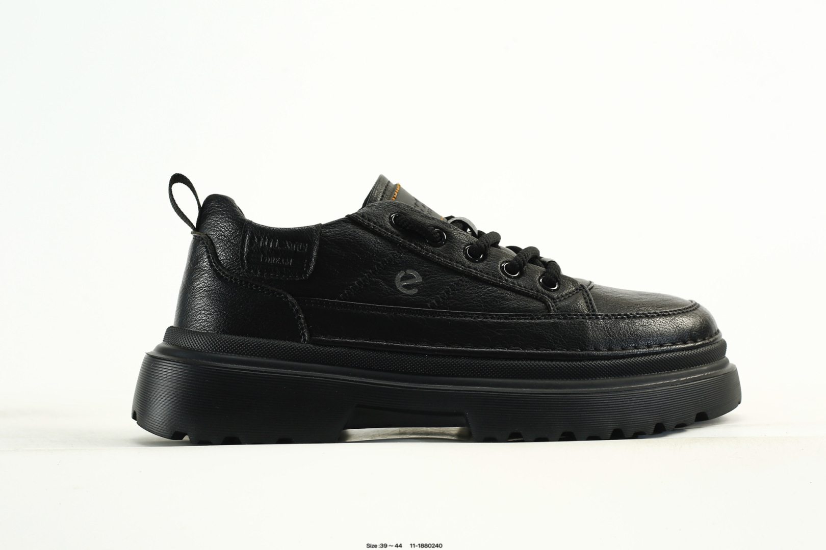 ECCO Platform Leather Sneakers Black