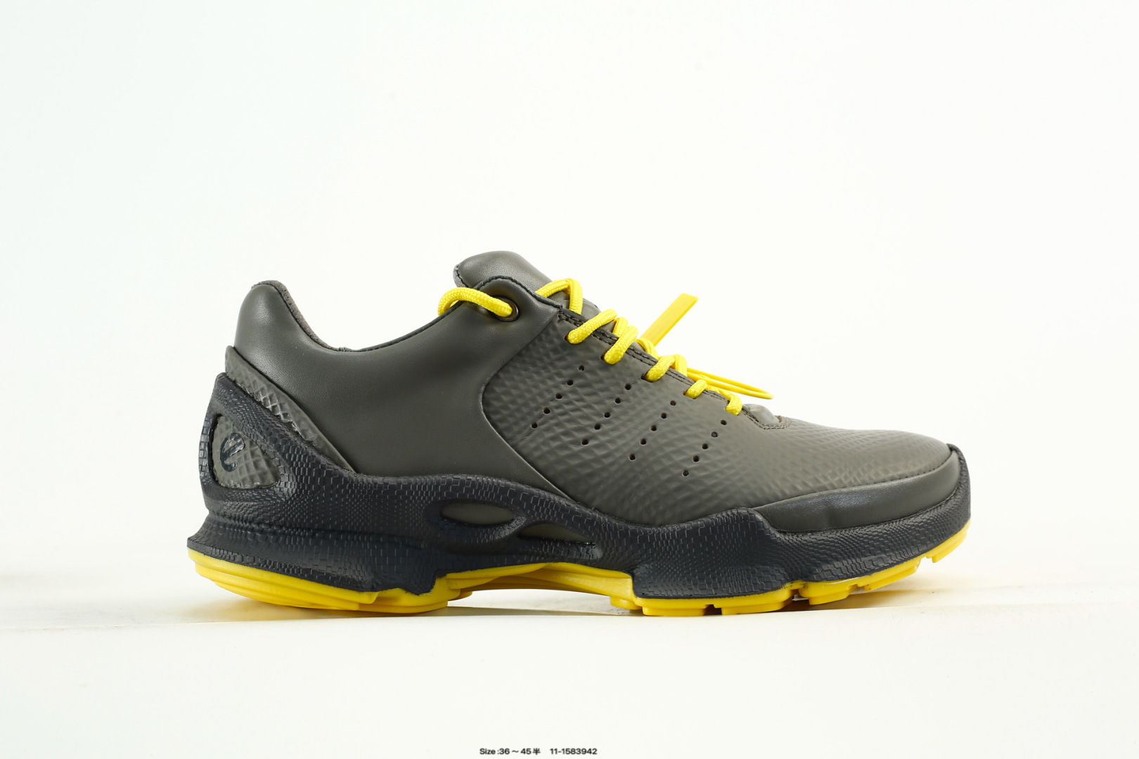 ECCO Biom Leather Sneakers Gray/Yellow