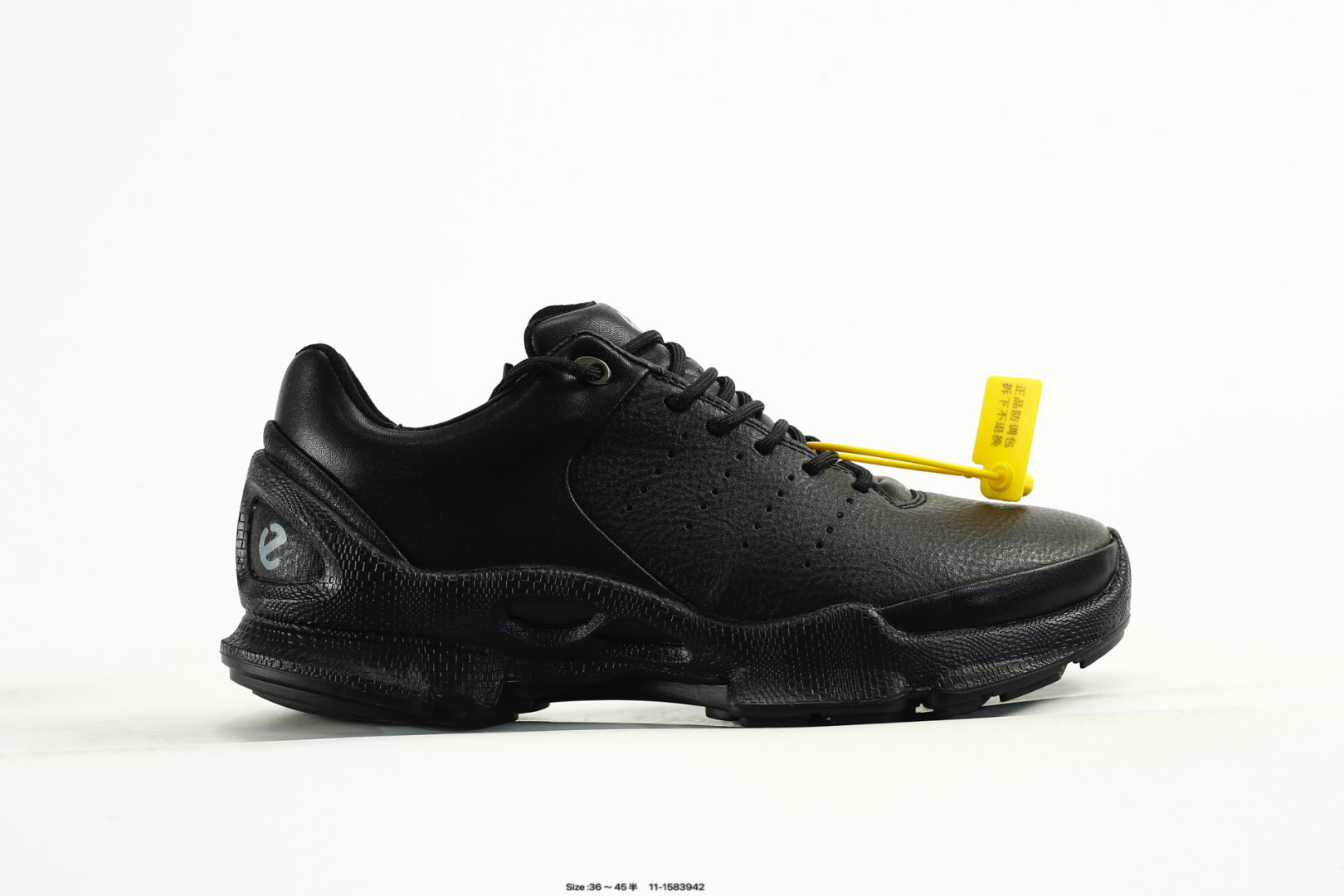 ECCO Breathable Leather Casual Shoes Black