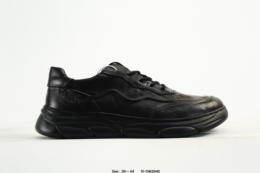Ecco Men's Breathable Lace-Up Sneakers Black